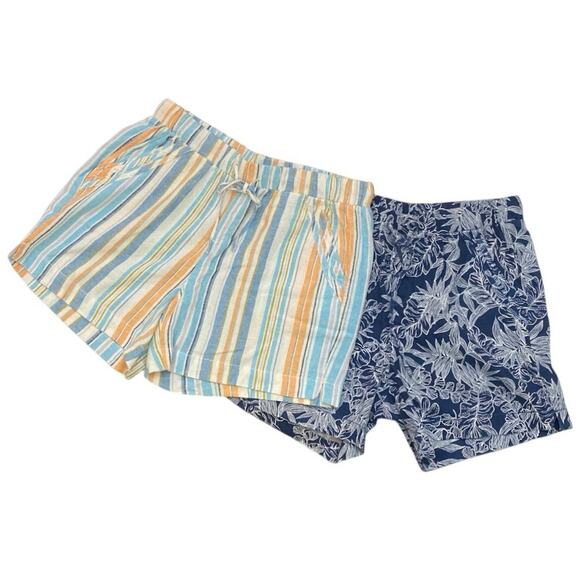 Linen Rayon Pull on Drawstring Sz M boho beach summer shorts coastal Pockets VTG - Picture 1 of 11